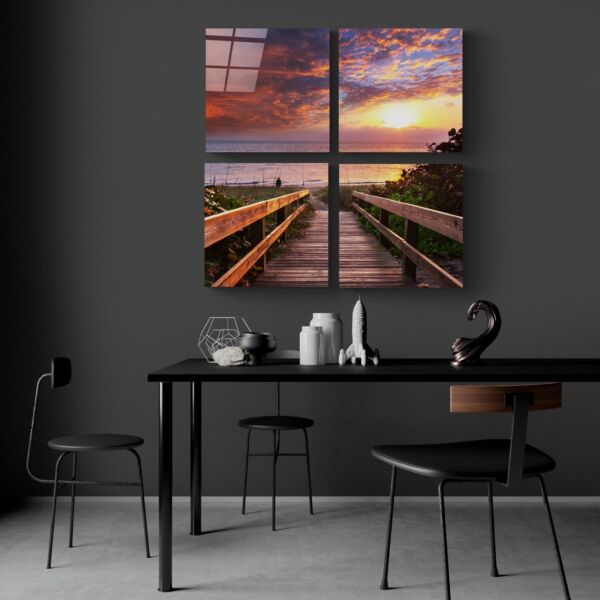 Ufuk Çizgisi Quadro Cam Tablo