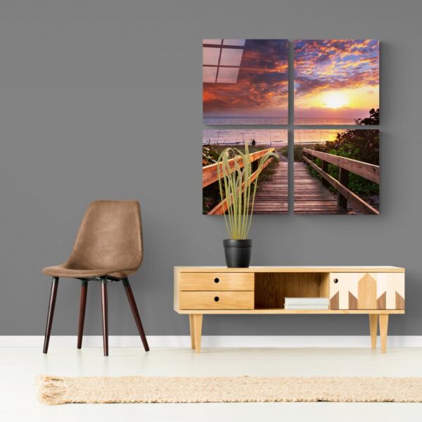 Ufuk Çizgisi Quadro Cam Tablo