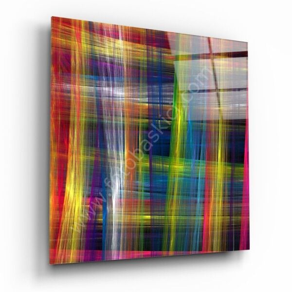 Renkli Dokunuşlar Cam Tablo