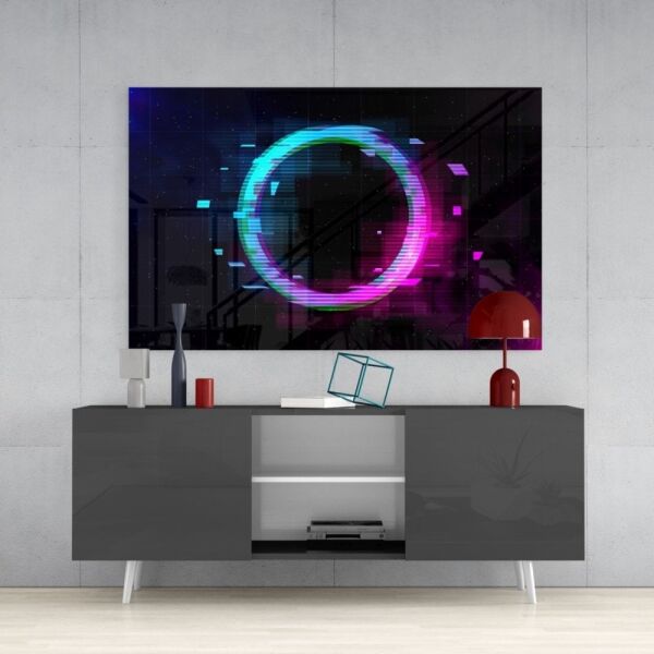 Neon Çember Cam Tablo