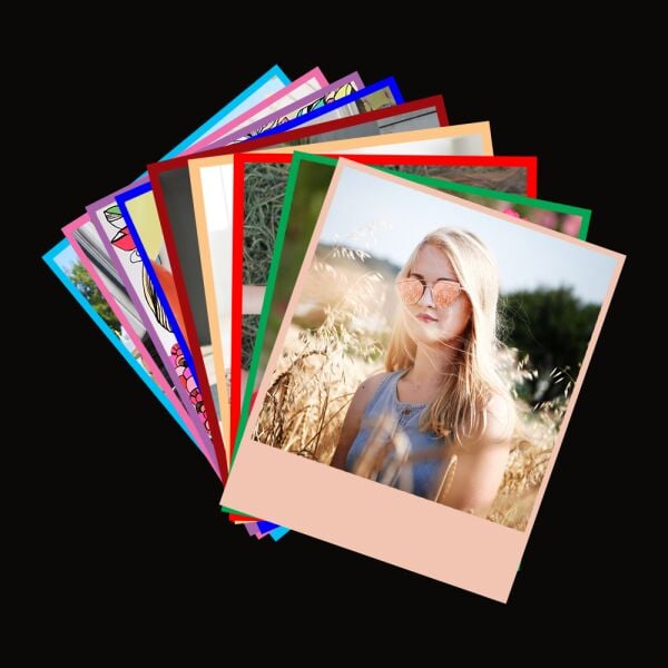 Renkli Zeminli Pola Kart - 20 Adet