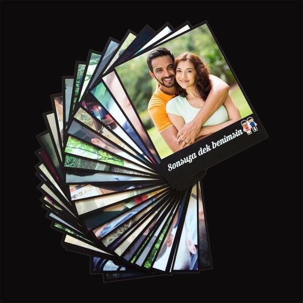 Siyah Zeminli Kişiye Özel Notlu Pola Kart - 20 Adet