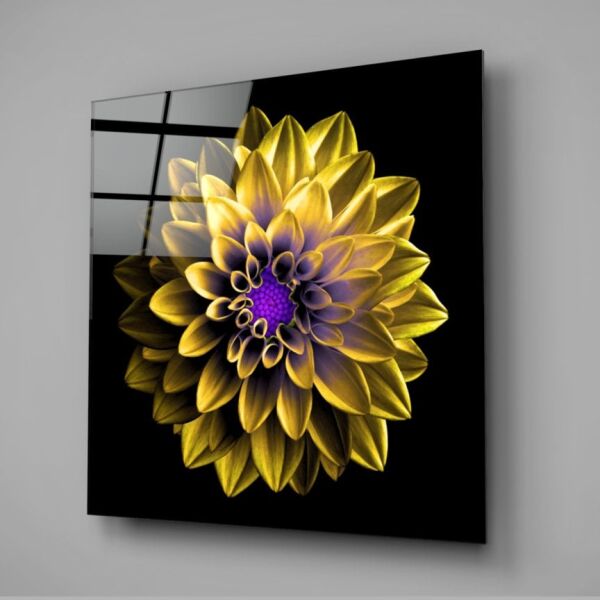 Sarı Çiçek Cam Tablo