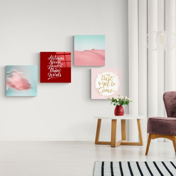 Pembe Çöl Quadro Cam Tablo