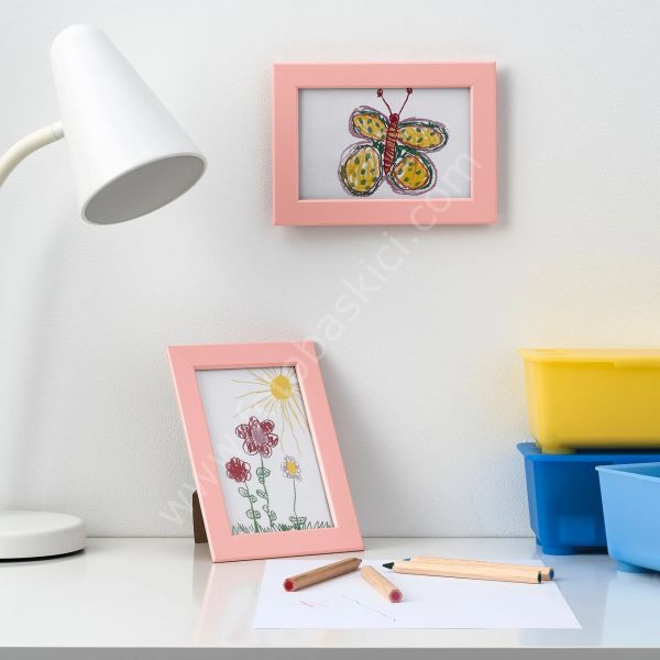 Ahşap Çerçeve Pembe 10x15 cm FISKBO