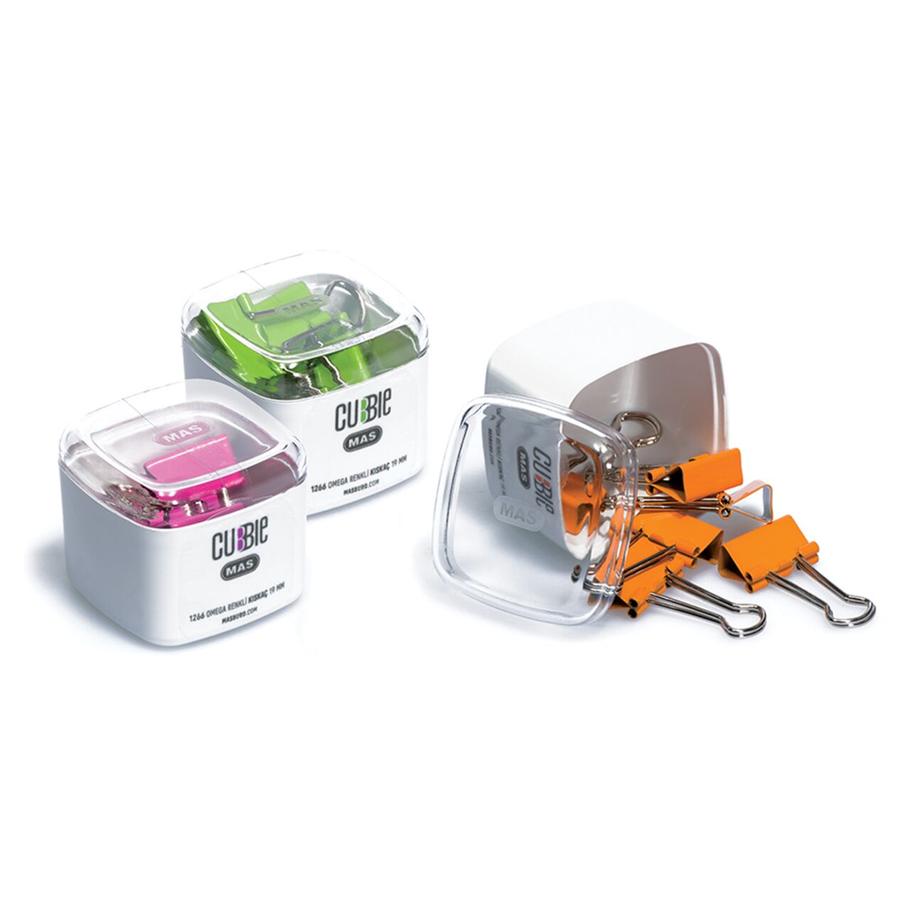 MAS 1266 Cubbie Omega Renkli Kıskaç (19 mm) Kutulu