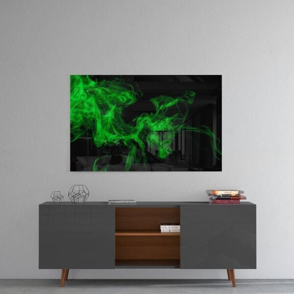 Yeşil Duman Cam Tablo