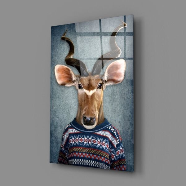 Geyik Kafa Cam Tablo