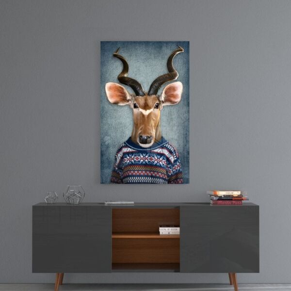 Geyik Kafa Cam Tablo