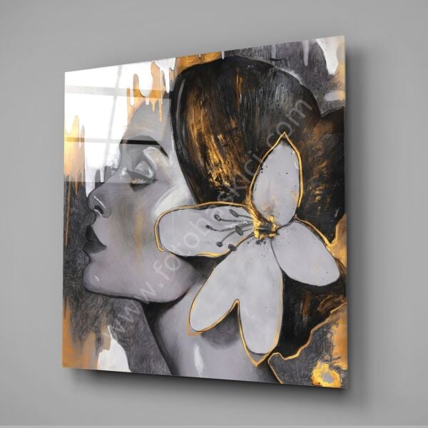 Çiçek Taç Cam Tablo