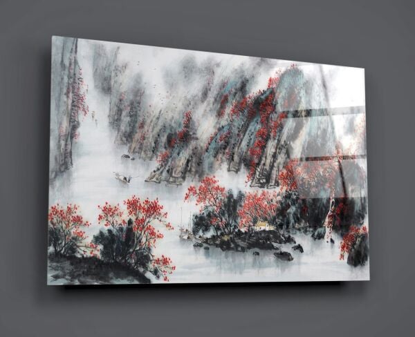 Japon Çizim Cam Tablo