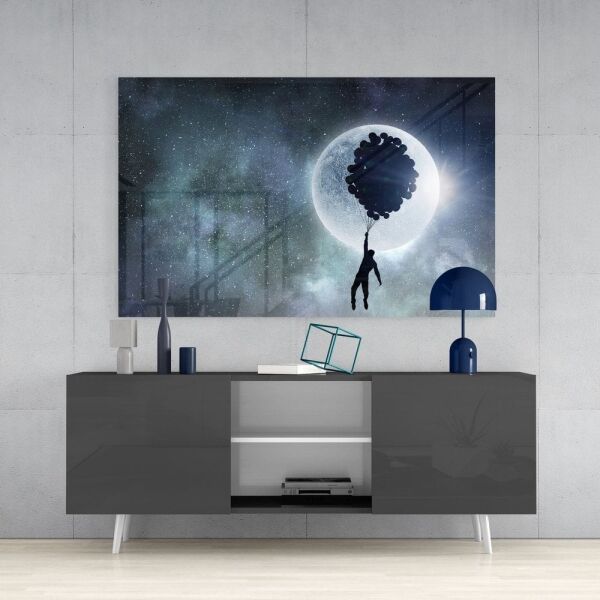 Uçan Balonlar Cam Tablo