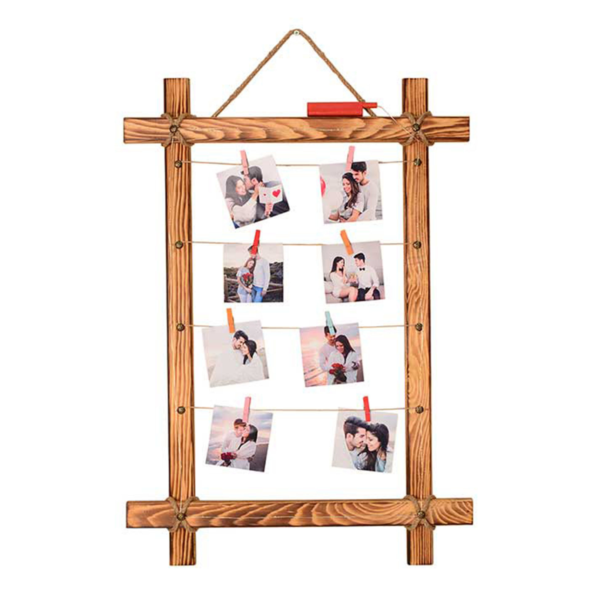 Işıklı ve Mandallı Kişiye Özel Fotoğraf Çerçevesi 47x71 cm