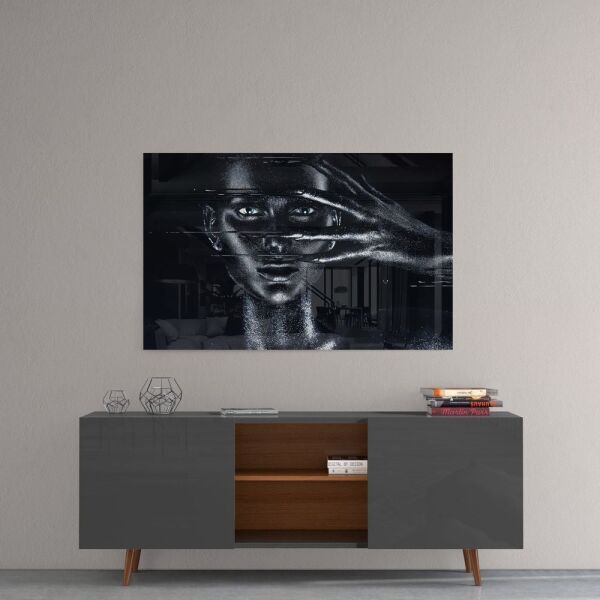 Kadın Portre Cam Tablo No:2009