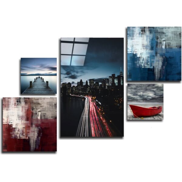 Mavi Huzur Kombin Cam Tablo