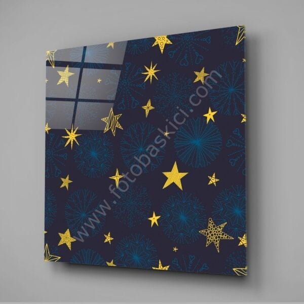 Karlar ve Yıldızlar Cam Tablo