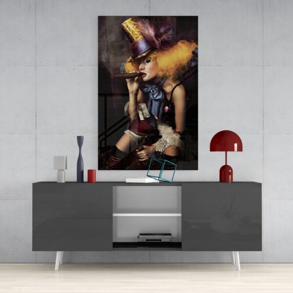 Kadın Palyaço Cam Tablo