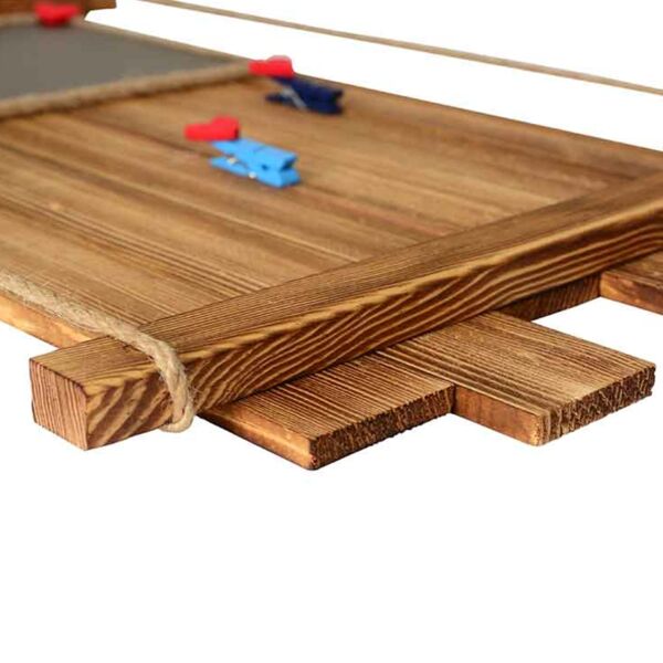 Dikdörtgen Kara Tahtalı ve Mandallı Ahşap Fotoğraf Çerçevesi  23x54 cm