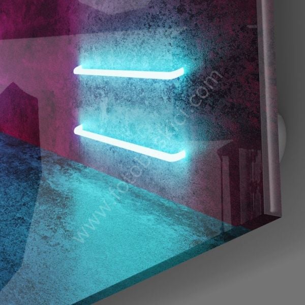 Neon Işıklar Cam Tablo