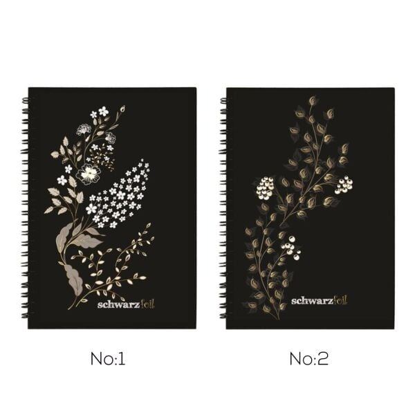 Desenli Siyah Anı Defteri (A5) 15x21 cm