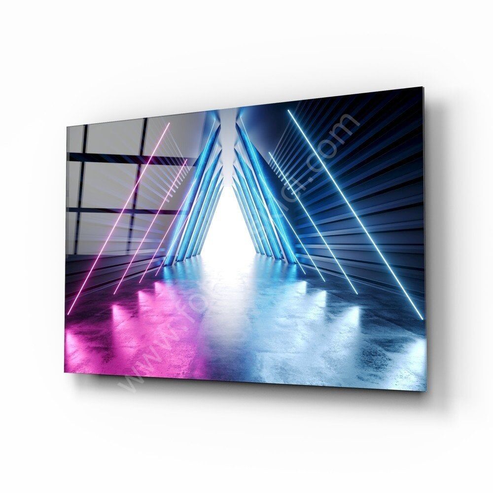 Neon Işıklar Cam Tablo