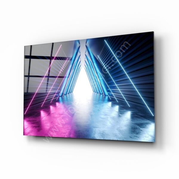 Neon Işıklar Cam Tablo