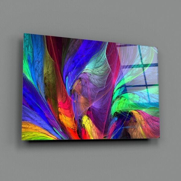 Renkli Desenler Cam Tablo