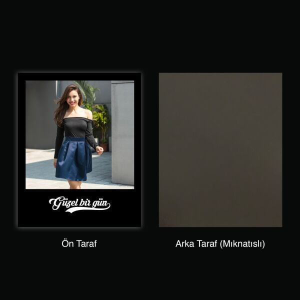 Siyah Zeminli Kişiye Özel Notlu Pola Magnet - 10 Adet