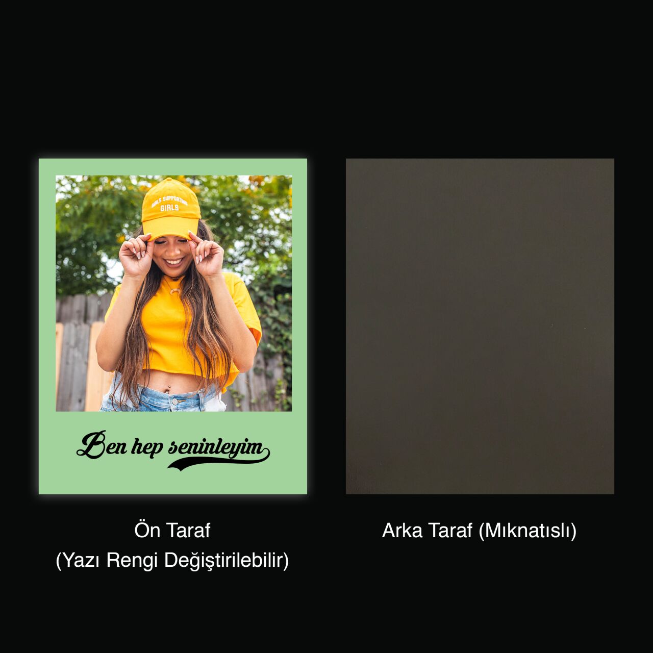 Renkli Zeminli Kişiye Özel Notlu Pola Magnet - 10 Adet