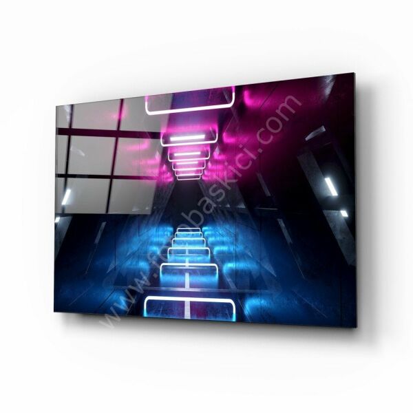Neon Işıklar Cam Tablo