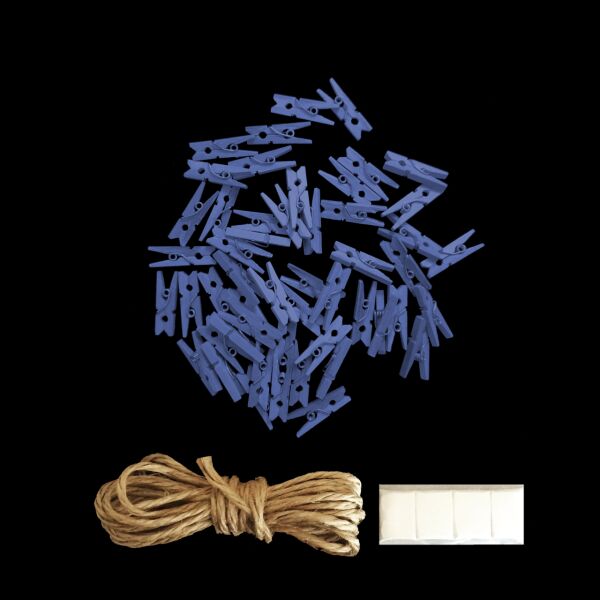 Açık Mavi Mandal Seti 50’li (Mini Boy)