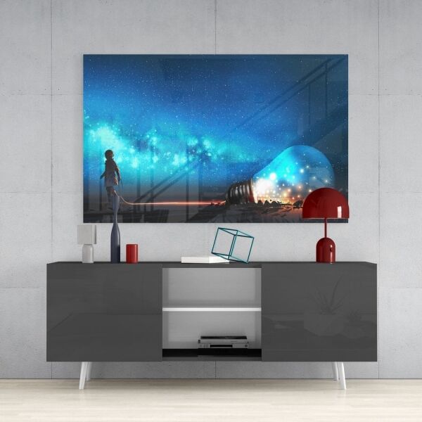 Yıldızlı Gece Cam Tablo