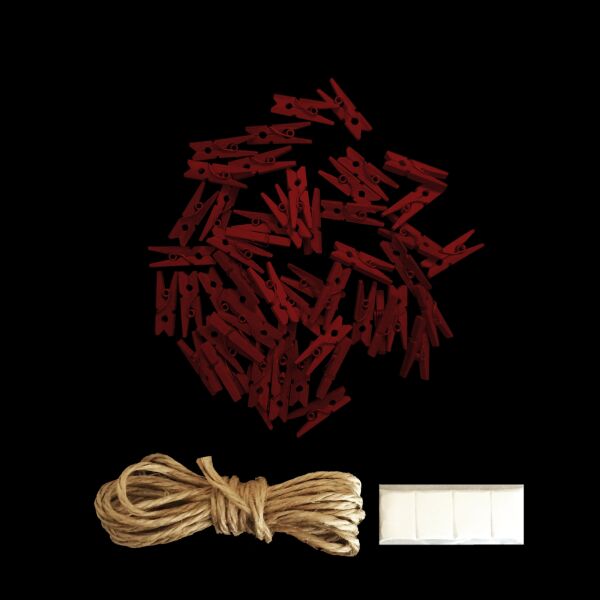 Kırmızı Mandal Seti 50’li (Mini Boy)