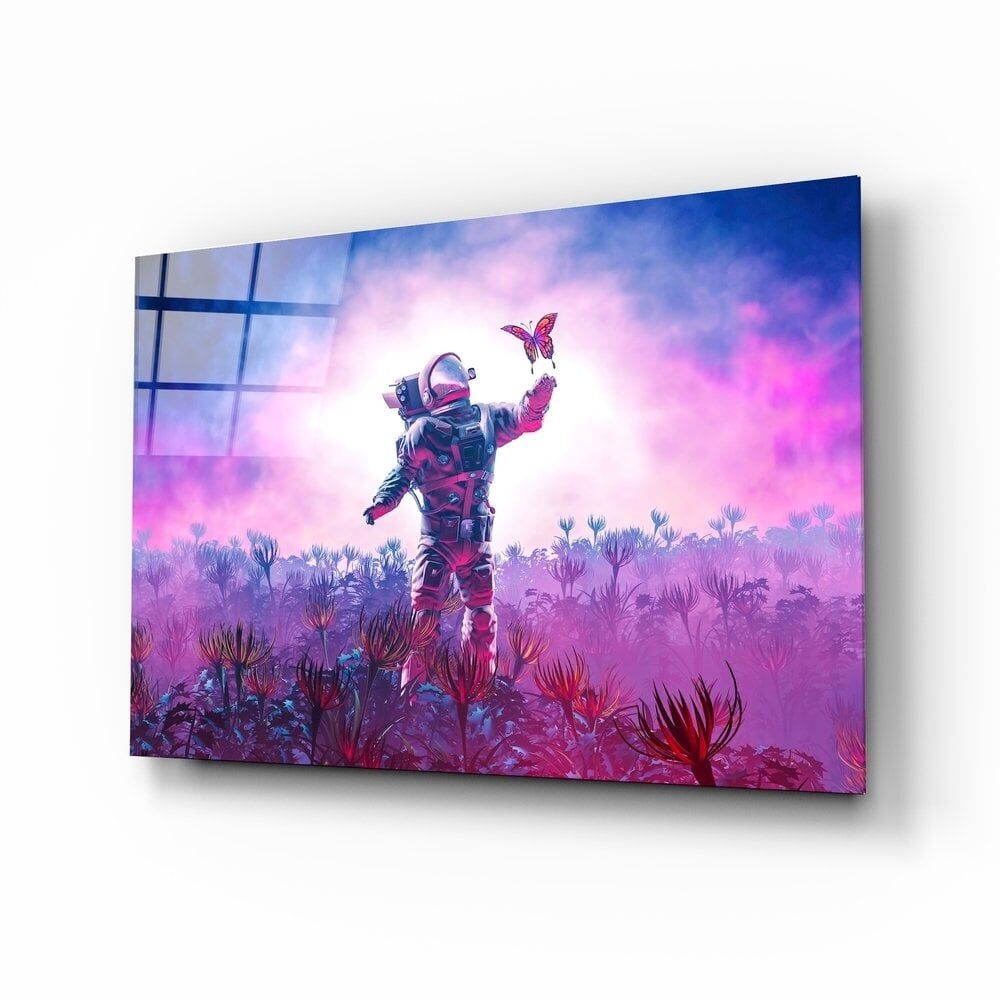 Kelebekler Diyarı Cam Tablo