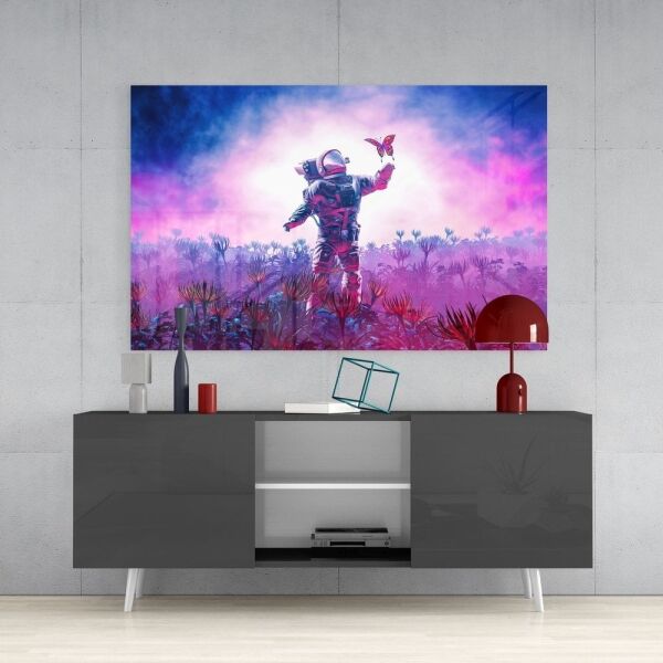 Kelebekler Diyarı Cam Tablo