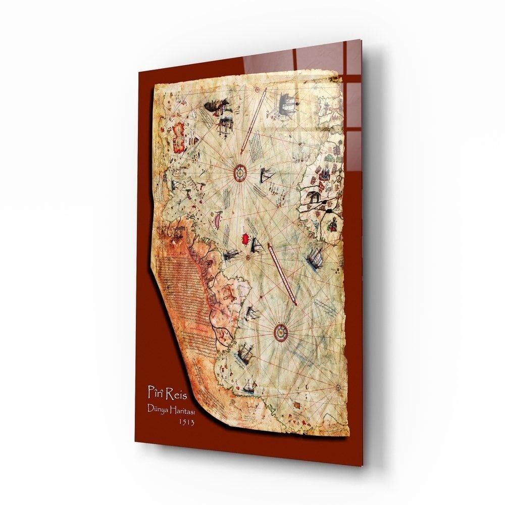 Piri Reis Haritası Cam Tablo