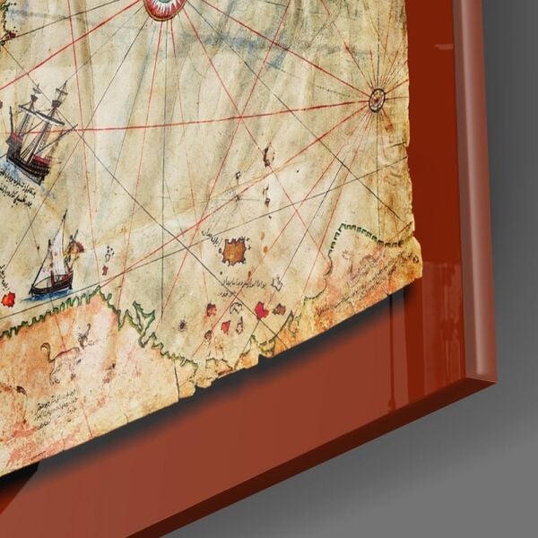 Piri Reis Haritası Cam Tablo