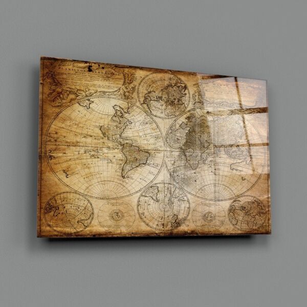 Dünya Haritası Cam Tablo
