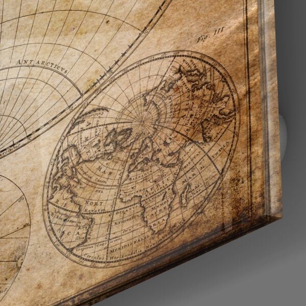 Dünya Haritası Cam Tablo