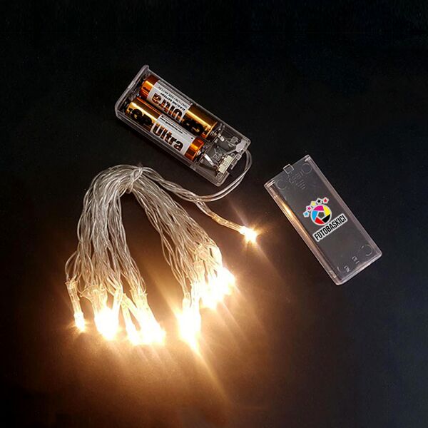 3 Metre Şeffaf Kablolu Pilli Led Işık (Günışığı)