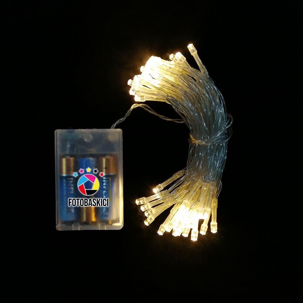 5 Metre Şeffaf Kablolu Pilli Led Işık (Günışığı)