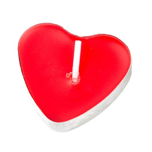 Renk Seçenekli Kalpli Tealight Mum 25'li Kırmızı