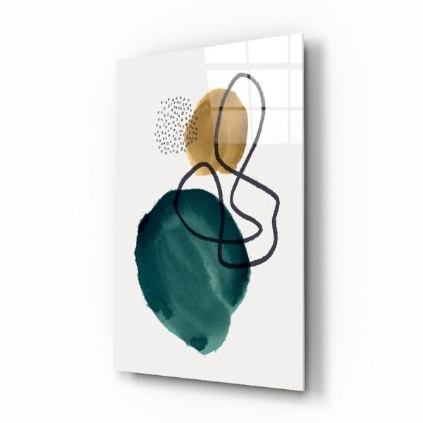 Soyut Şekiller Cam Tablo No:2060