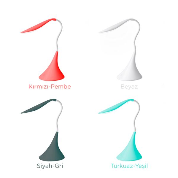 USB Kablolu Dokunmatik Kuğu Led Masa Lambası (Çok Fonksiyonlu)