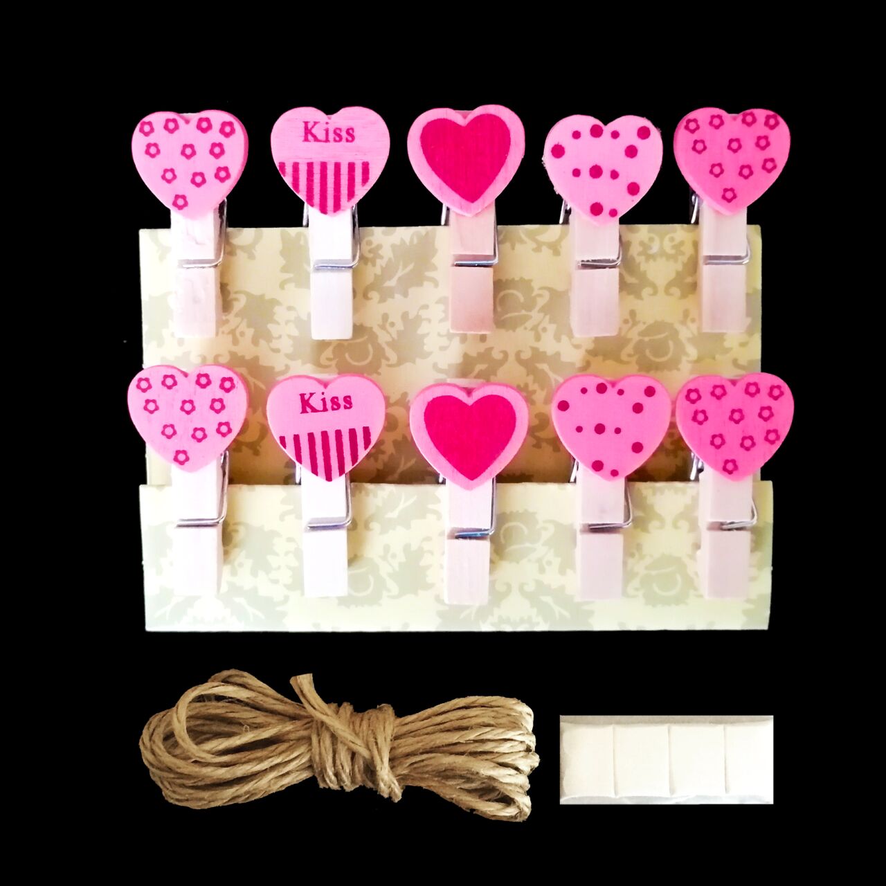 Pembe Kalpli Desenli Mandal Seti 10’lu (Orta Boy)