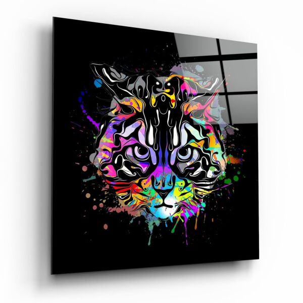 Kedi Sanatı Cam Tablo