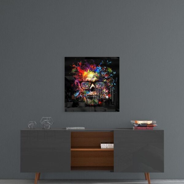 Renkli Kurukafa Cam Tablo