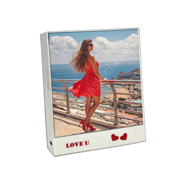 Sihirli Led Ayna Fotoğraf Çerçevesi (Love) 17x20 cm