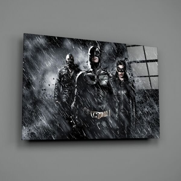 Batman, Catwomen Ve Bane Cam Tablo