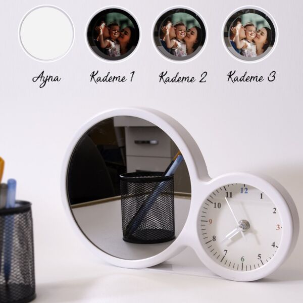 Sihirli Led Ayna Fotoğraf Çerçevesi (Saatli) 19x28 cm